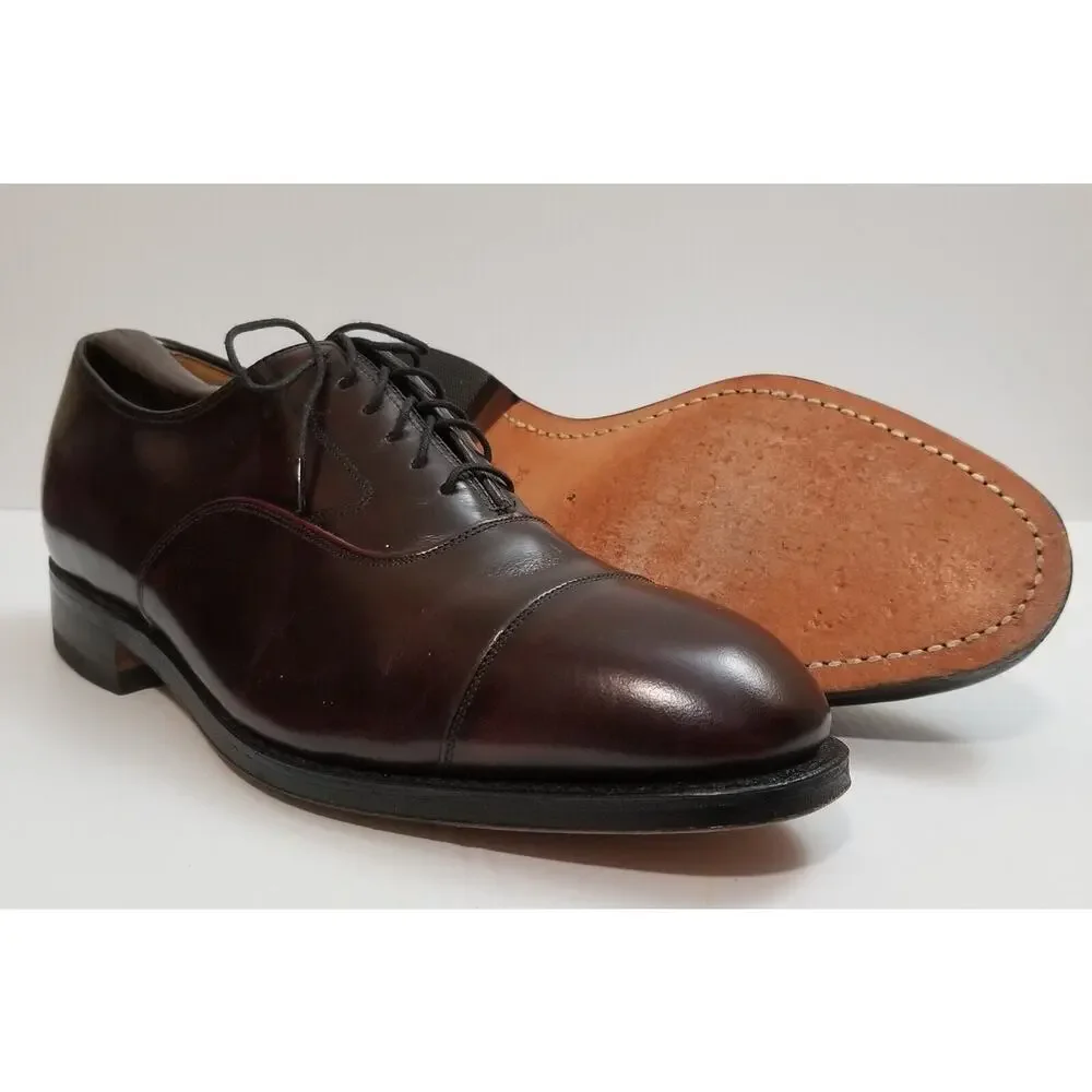 Johnston & Murphy MELTON Burgundy Cap Toe Calfskin Oxford Shoe Size 7.5 USA Made